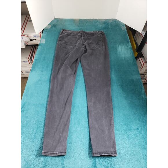 American Eagle Jeans Size 10 Long Womens Black Stretch Pants Mid Rise Jegging - Picture 10 of 13